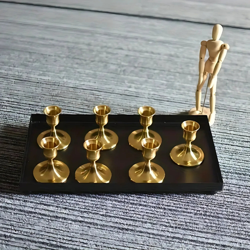 Shimmering Vintage Taper Candle Holders | Set of 2