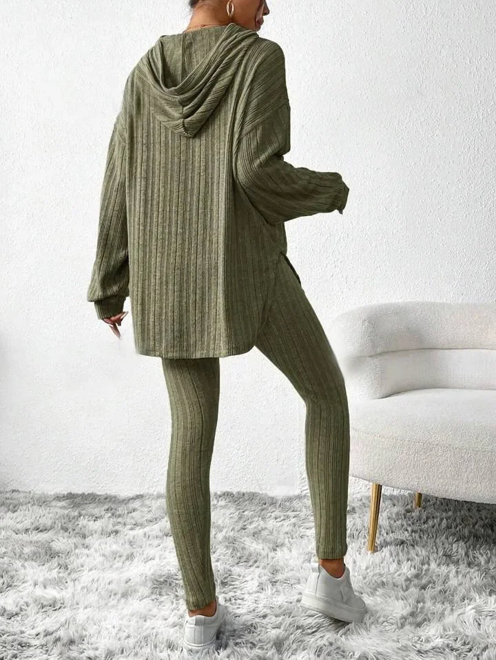 Sienna Women's Ribbed Knit Knit Lounge - flat lay
