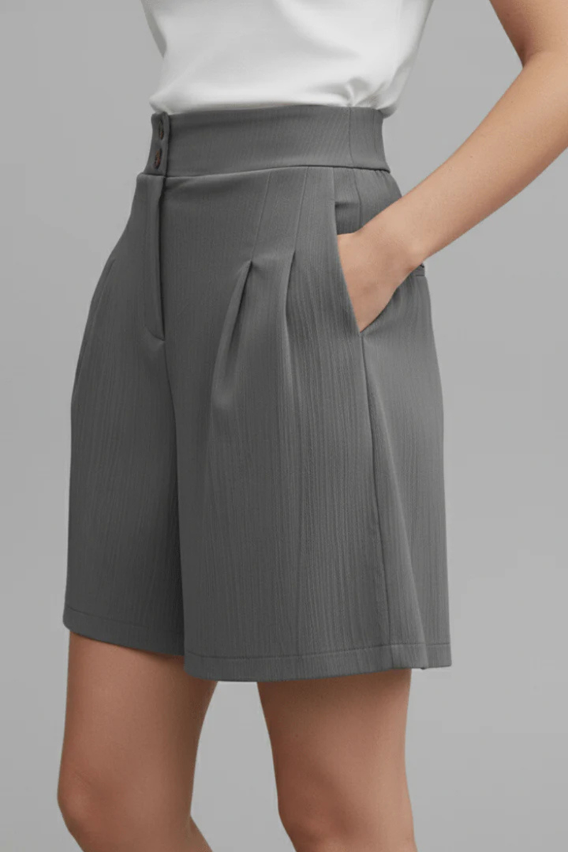 Greta Women's Pleated Shorts - full-length view