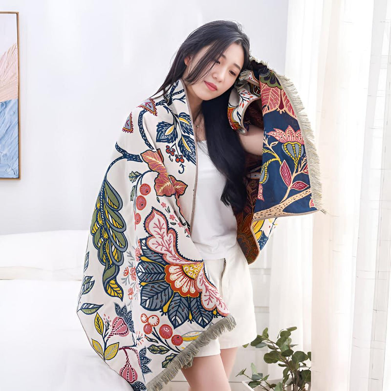 Reversible Cotton Bath Towel | Garden Floral