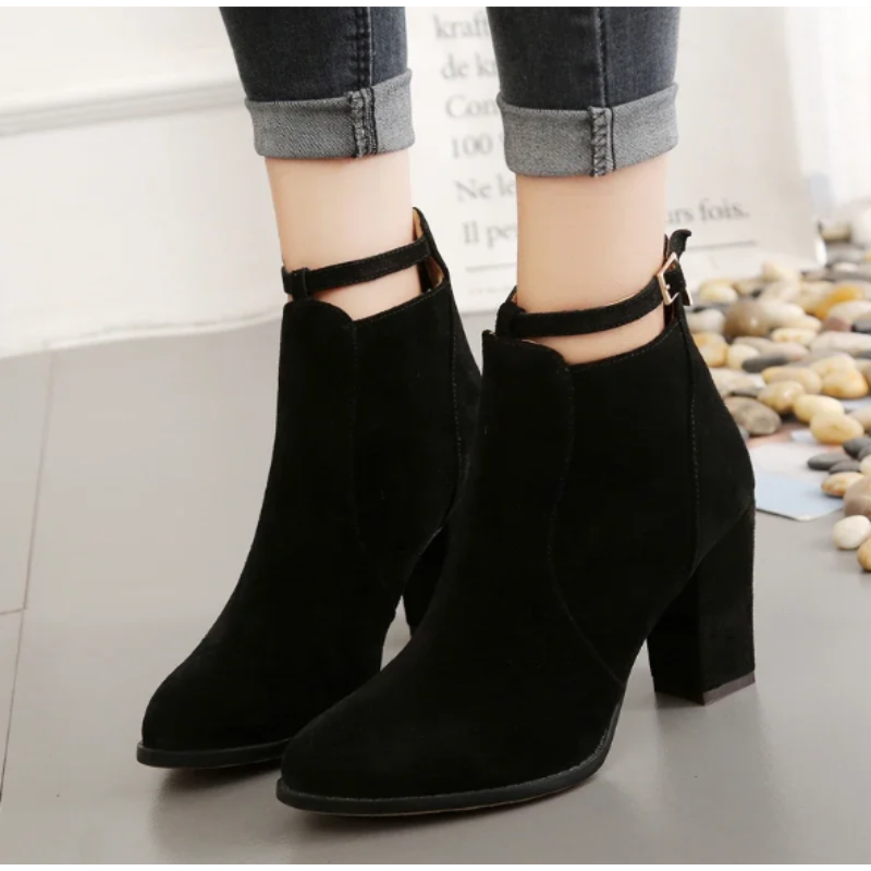 Winona Women's Block Heel Ankle Boots - styled view