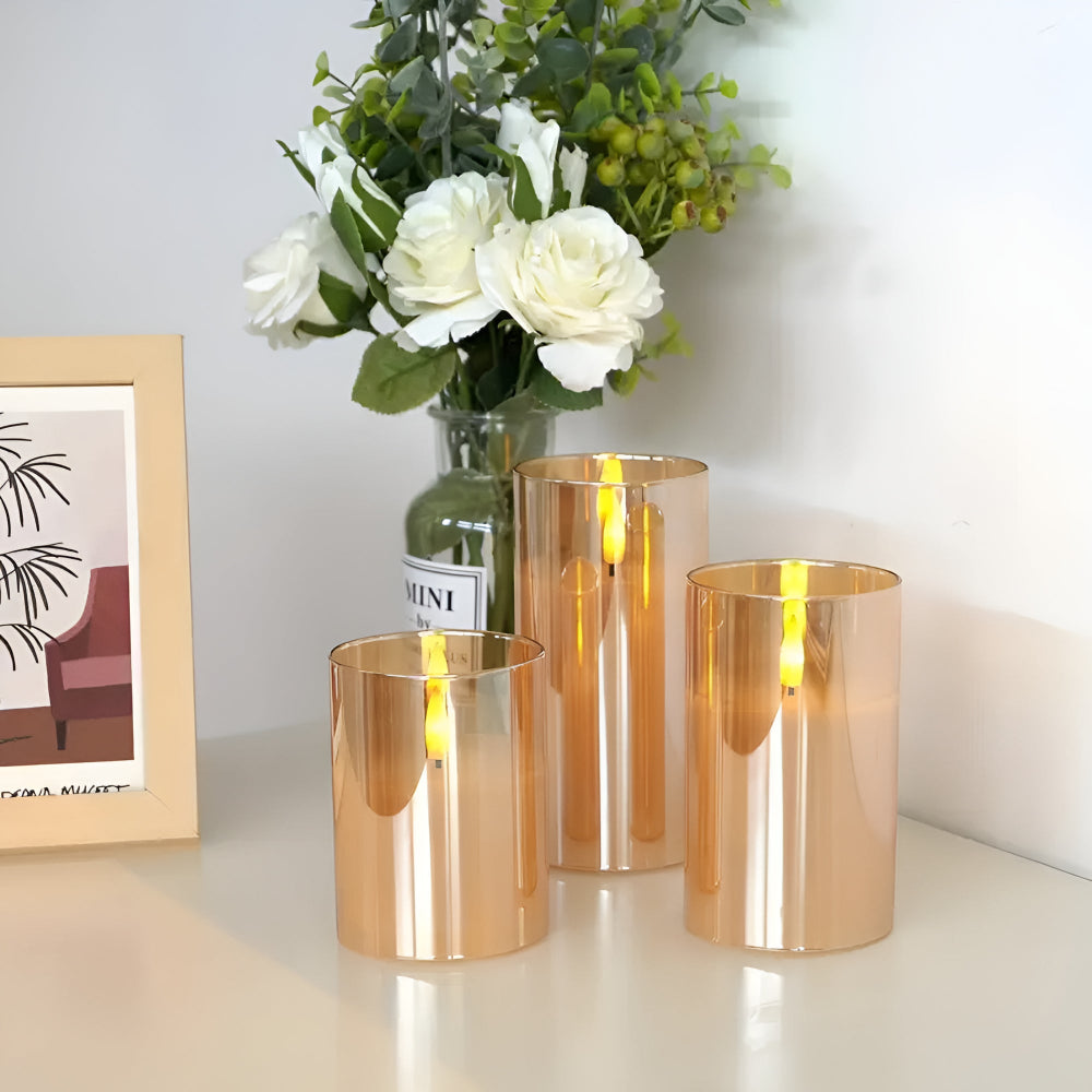 Ethereal 3D Flameless Candle Set | Realistic Flame, Timer & Dimming