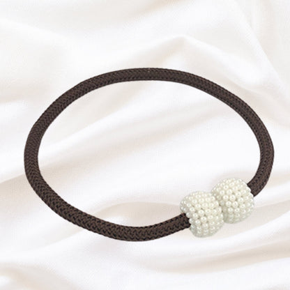 Magnetic Pearl Curtain Tie Backs | No-Hook, 2-Pack