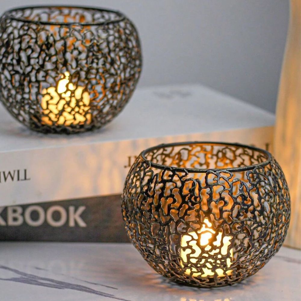 Glow Sphere Geometric Tealight Holder