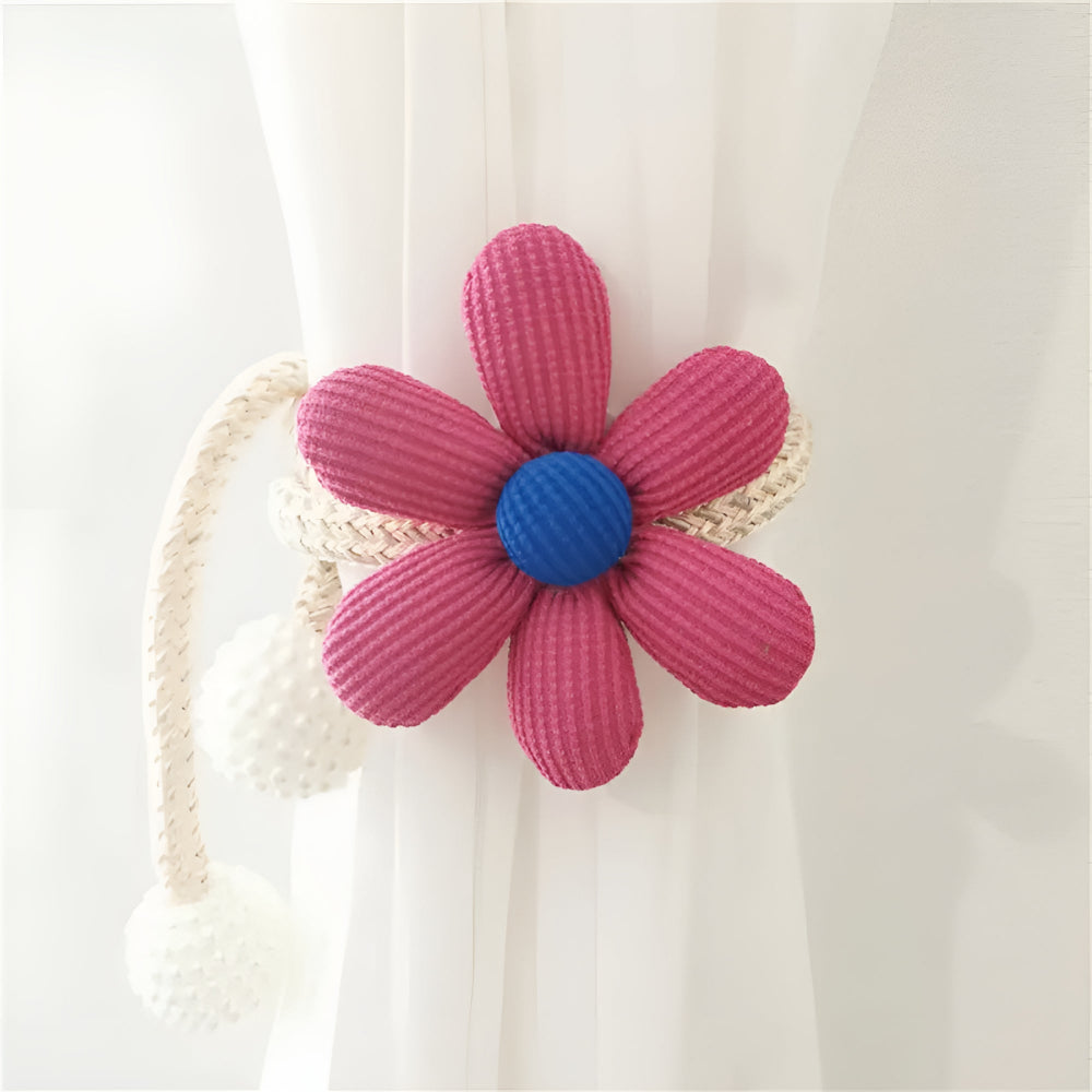 Whimsical Flower Curtain Tie Backs | Pearl Buckle, Embroidered