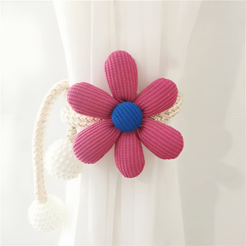 Whimsical Flower Curtain Tie Backs | Pearl Buckle, Embroidered