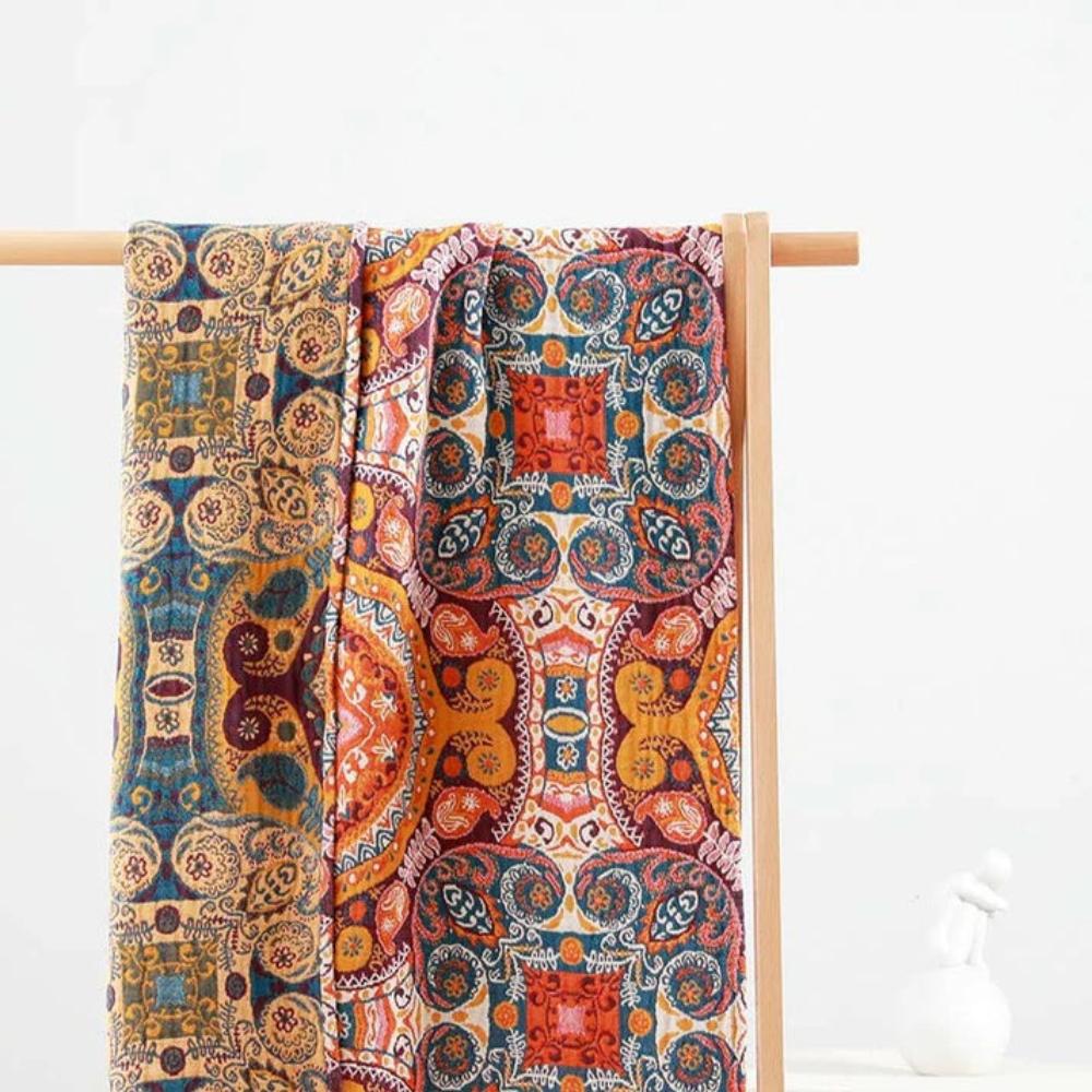 Cotton Bath Towel | Boho Geometric Floral