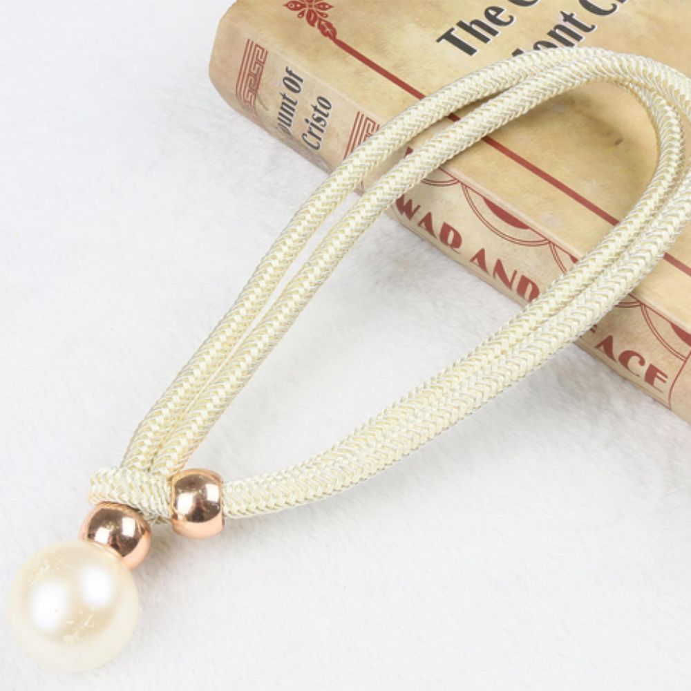 Lustrous Pearl Curtain Tie Backs | Faux Pearl, Adjustable 2-Pack