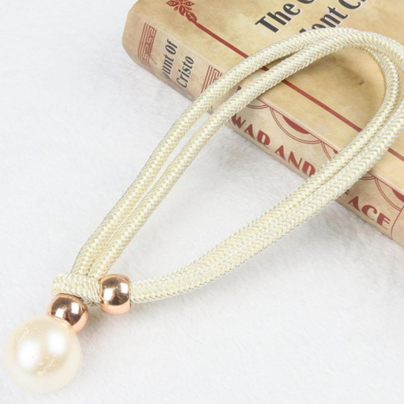Lustrous Pearl Curtain Tie Backs | Faux Pearl, Adjustable 2-Pack