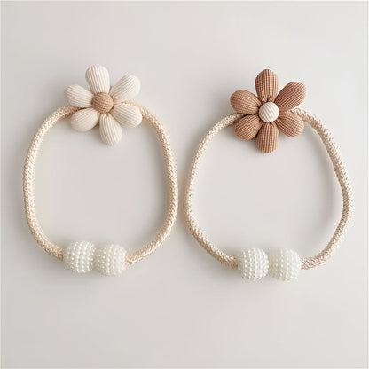 Whimsical Flower Curtain Tie Backs | Pearl Buckle, Embroidered