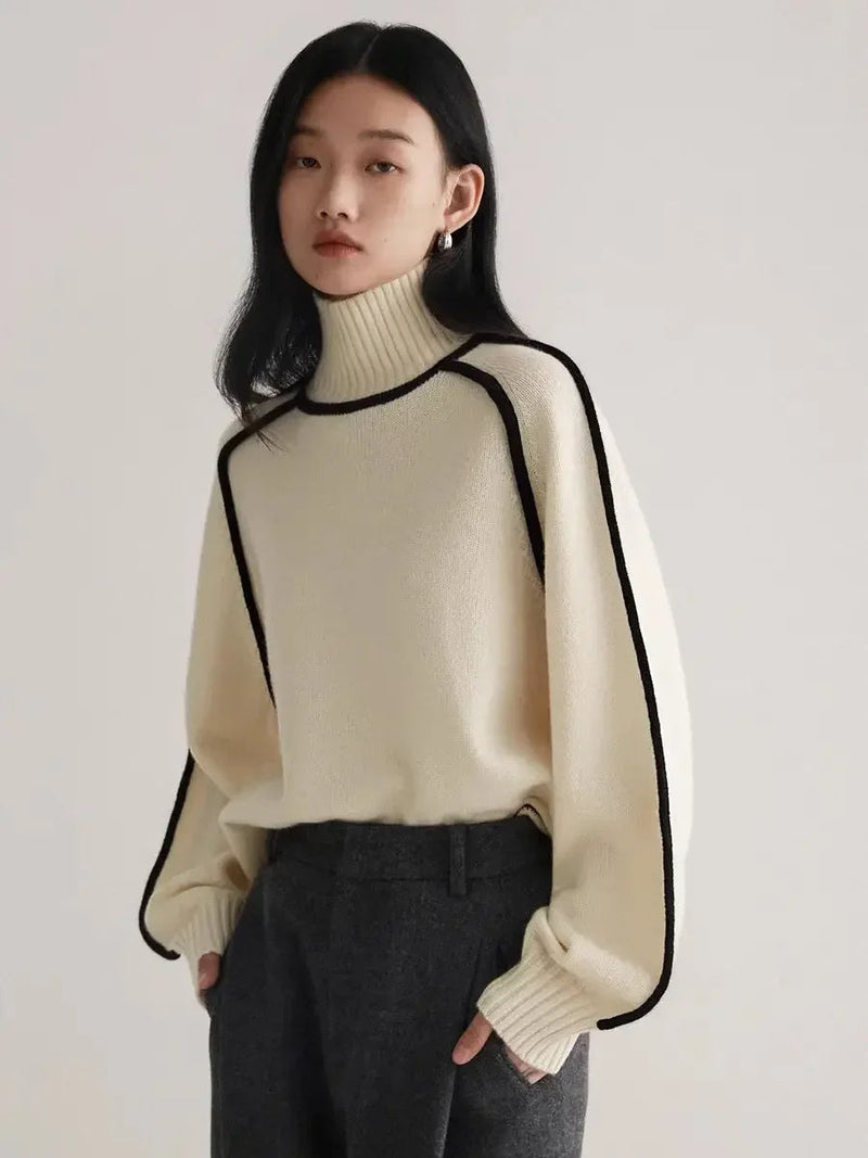 Juliette Women's Knit Turtleneck - flat lay