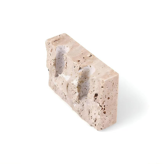 Timeless Travertine Stone Candle Stand