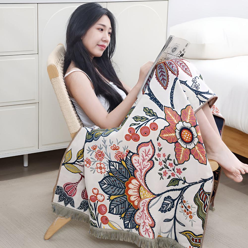 Reversible Cotton Bath Towel | Garden Floral