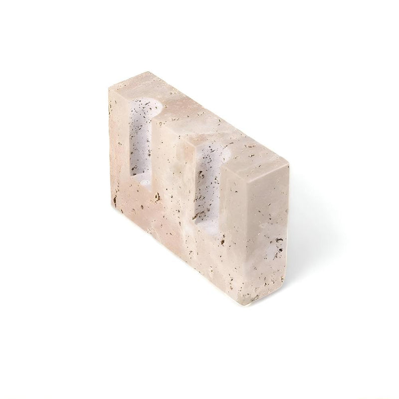 Timeless Travertine Stone Candle Stand