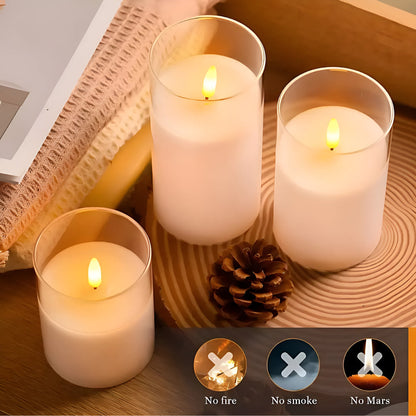 Ethereal 3D Flameless Candle Set | Realistic Flame, Timer & Dimming