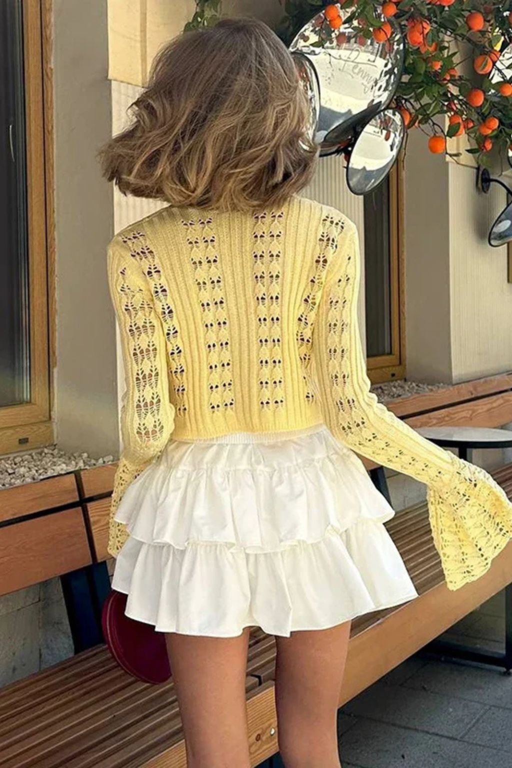 Greta Women's Crochet Cardigan - full-length view