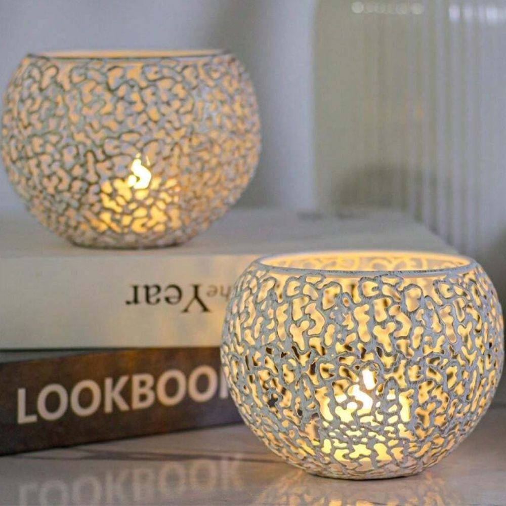 Glow Sphere Geometric Tealight Holder