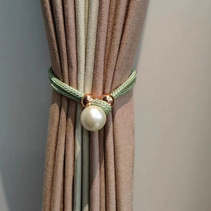 Lustrous Pearl Curtain Tie Backs | Faux Pearl, Adjustable 2-Pack