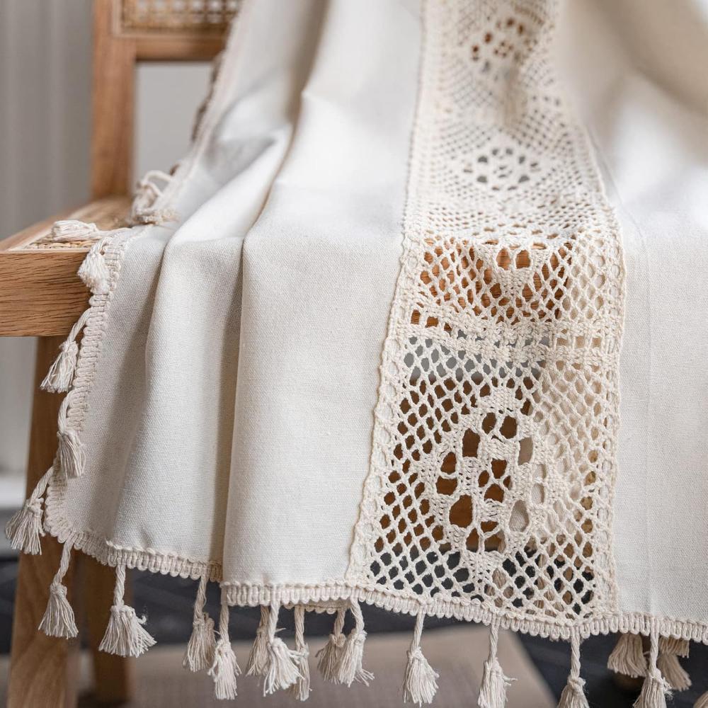 Boho Linen Curtain | Cotton-Hemp Blend, Semi-Blackout