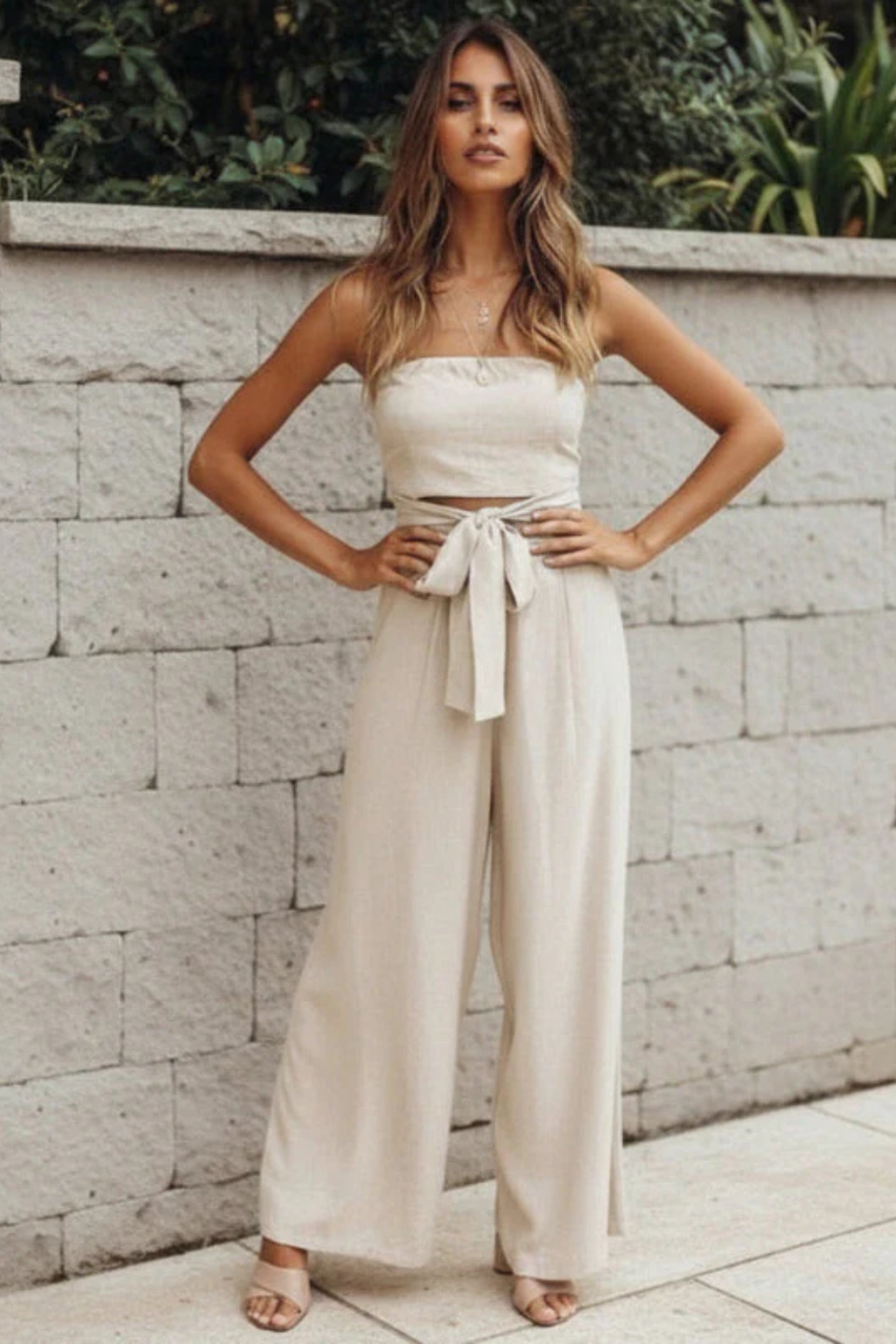 Ivy Women's Wide Leg Trousers - full-length view
