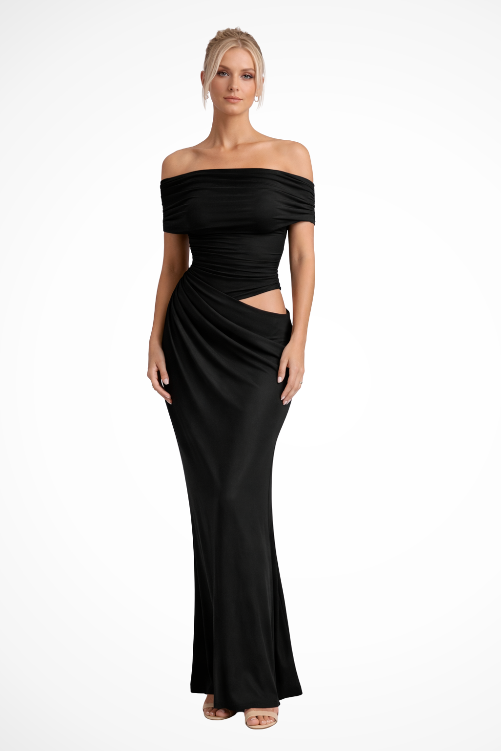 Nadia Women's Maxi Dress - fabric and finish detail