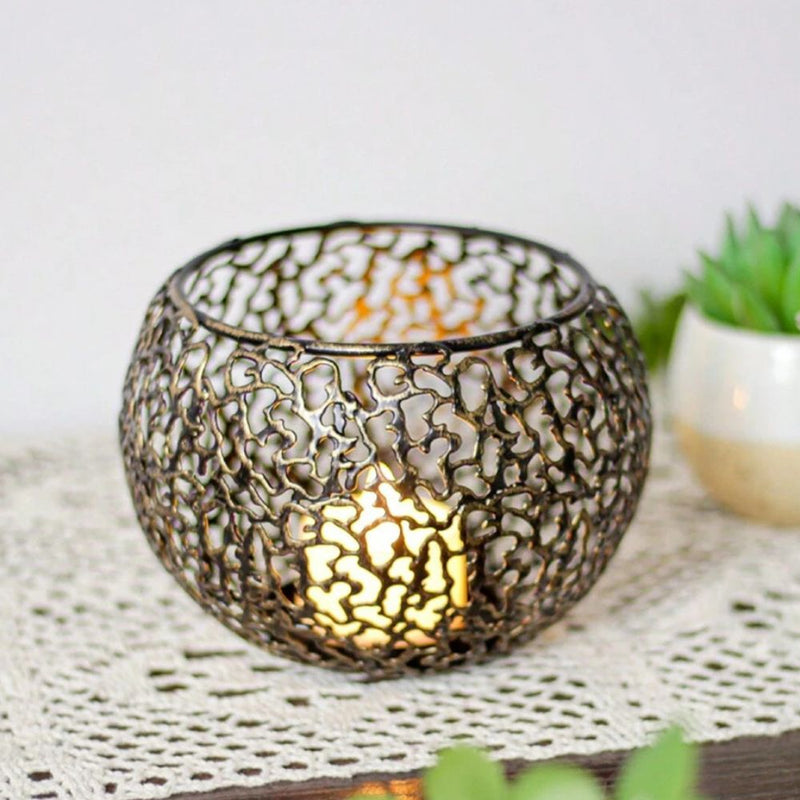 Glow Sphere Geometric Tealight Holder