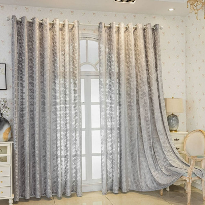 Imperial Maze Embroidered Curtain | Velvet-Touch, Light-Filtering