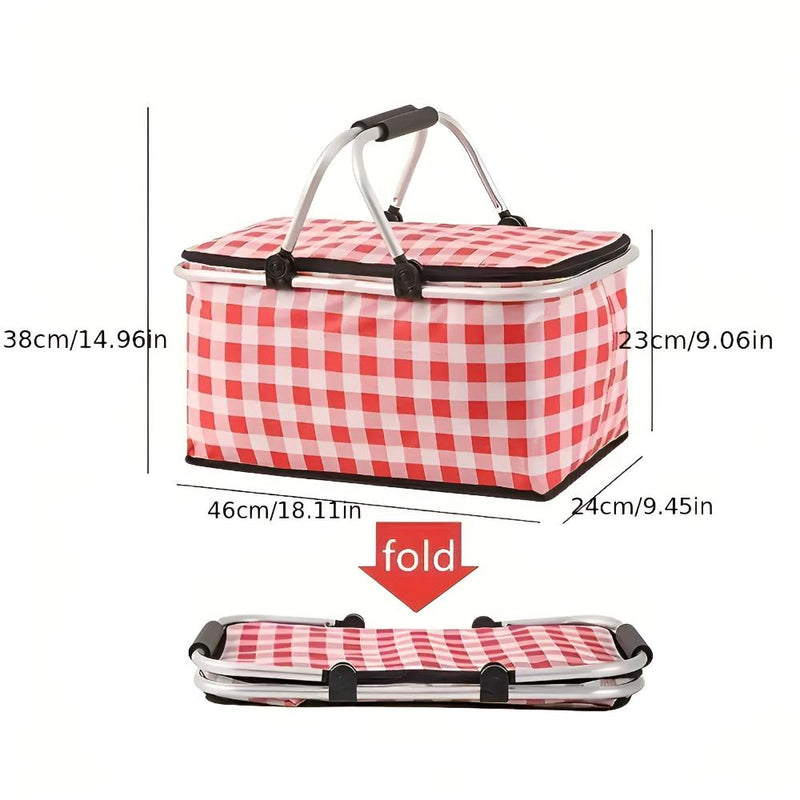 Checkered Picnic Basket | 22L Insulated