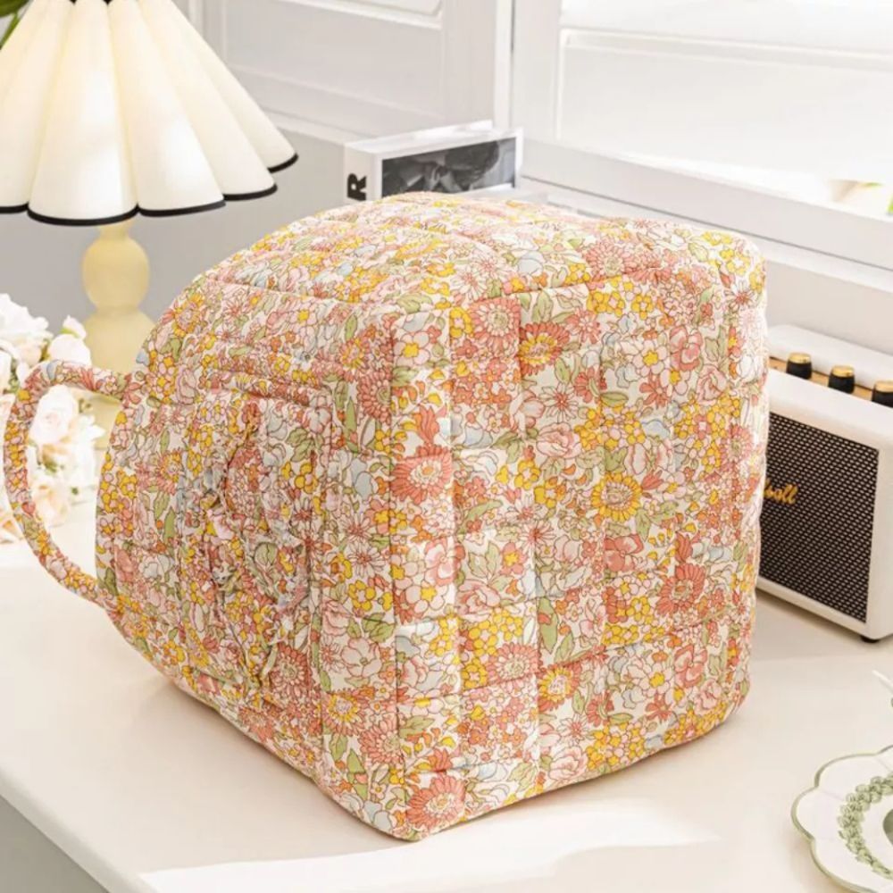 Delicate Floral Canvas Storage Basket | Sturdy, Machine Washable
