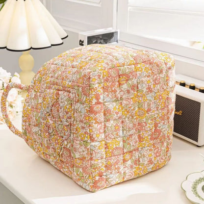 Delicate Floral Canvas Storage Basket | Sturdy, Machine Washable