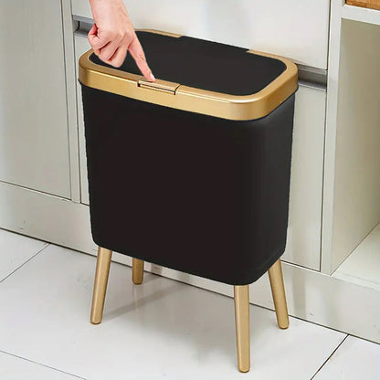 15L Odour-Sealing Trash Can with Elevated Legs – Modern Waste Bin for Kitchen and Bathroom 1
