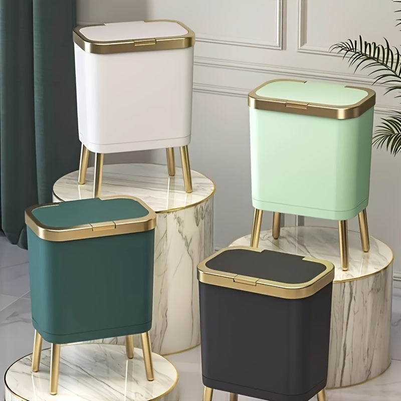 15L Odour-Sealing Trash Can with Elevated Legs – Modern Waste Bin for Kitchen and Bathroom 2