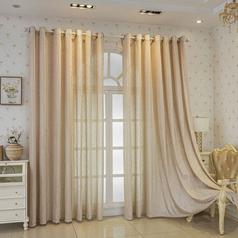 Imperial Maze Embroidered Curtain | Velvet-Touch, Light-Filtering