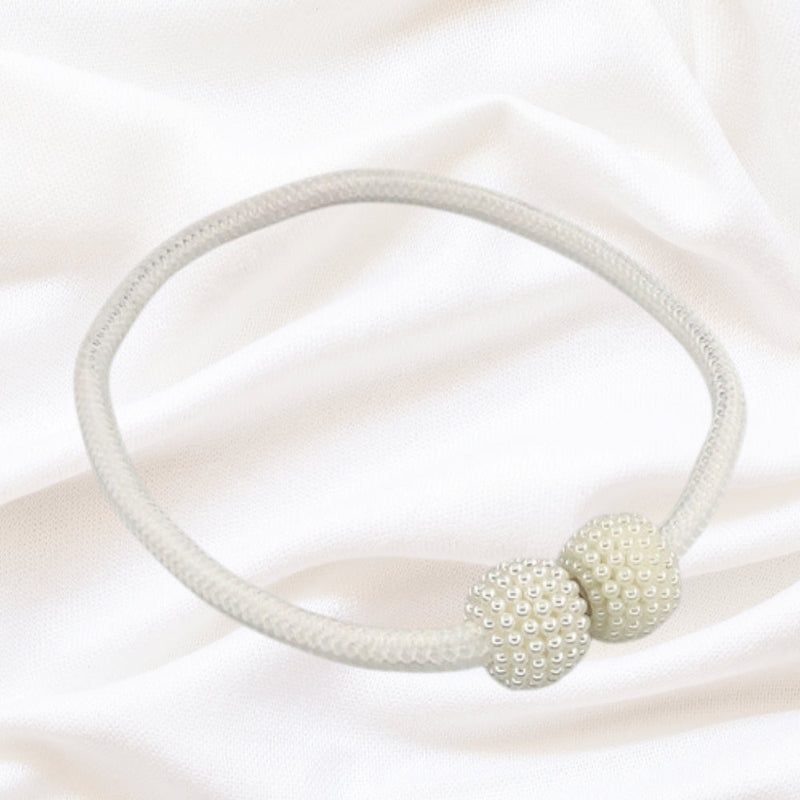 Magnetic Pearl Curtain Tie Backs | No-Hook, 2-Pack