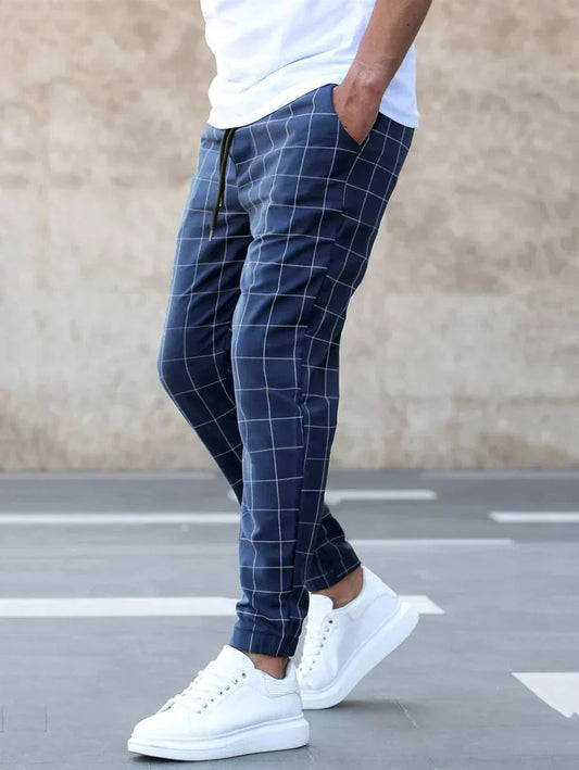 Ezra Men's Plaid Fit Pant - styled view