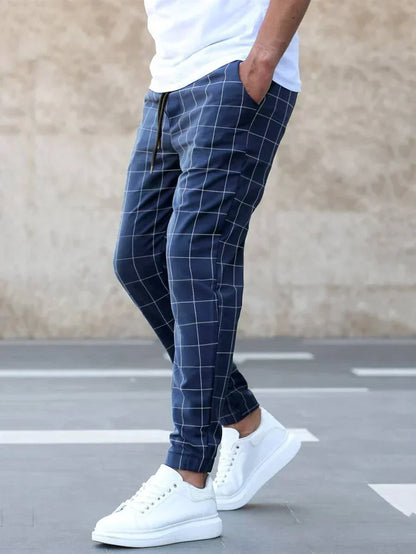 Ezra Men's Plaid Fit Pant - styled view