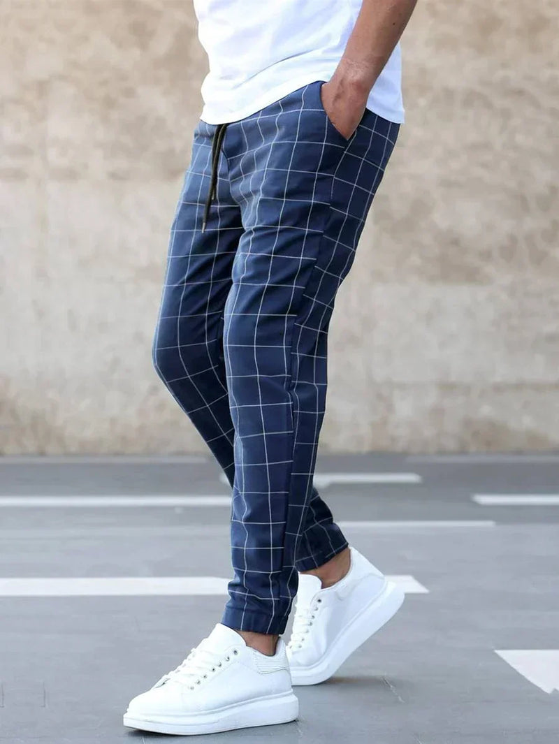 Ezra Men's Plaid Fit Pant - styled view