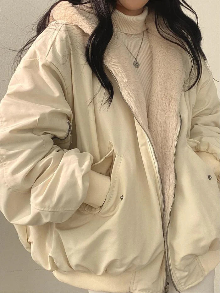 Elsie Women's Oversized Jacket - fabric and finish detail