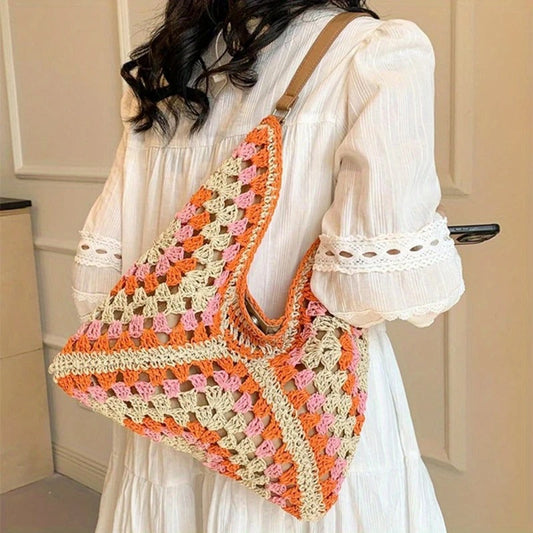 Elise Women's Crochet Tote Bag - styled view