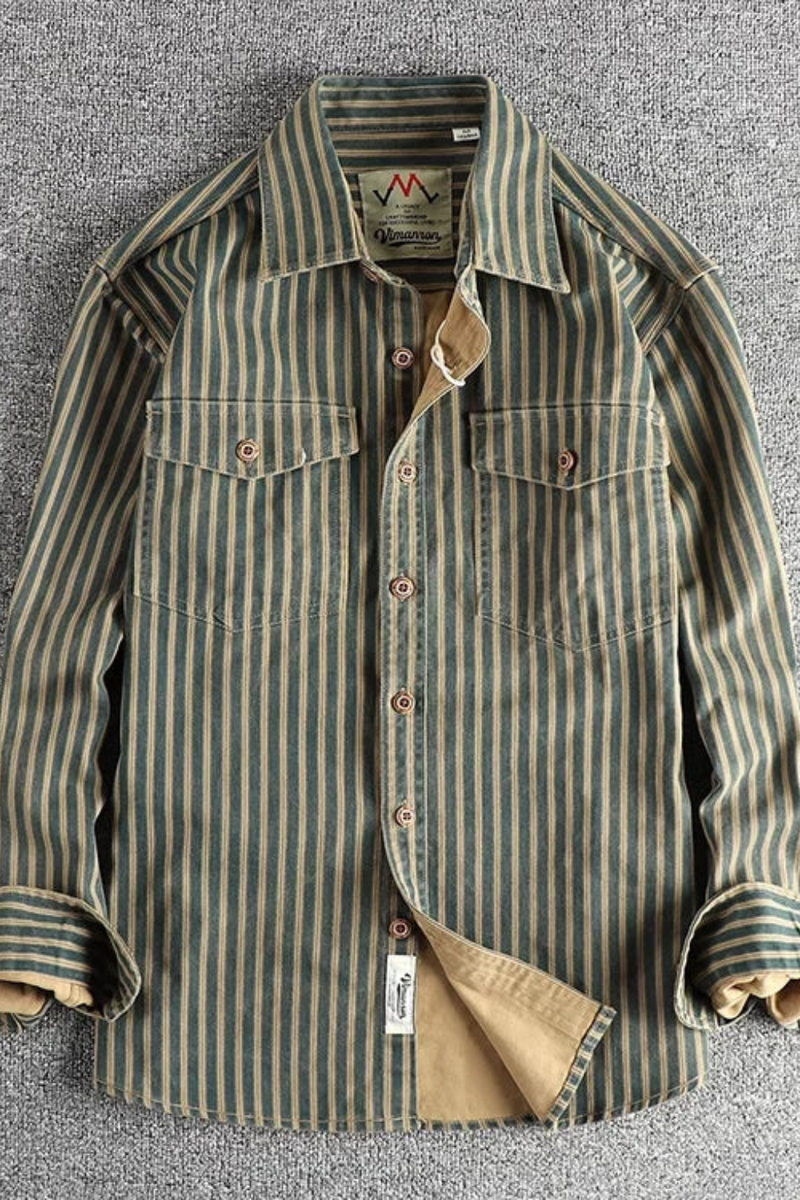 Griffin Men's Striped Blouse - flat lay