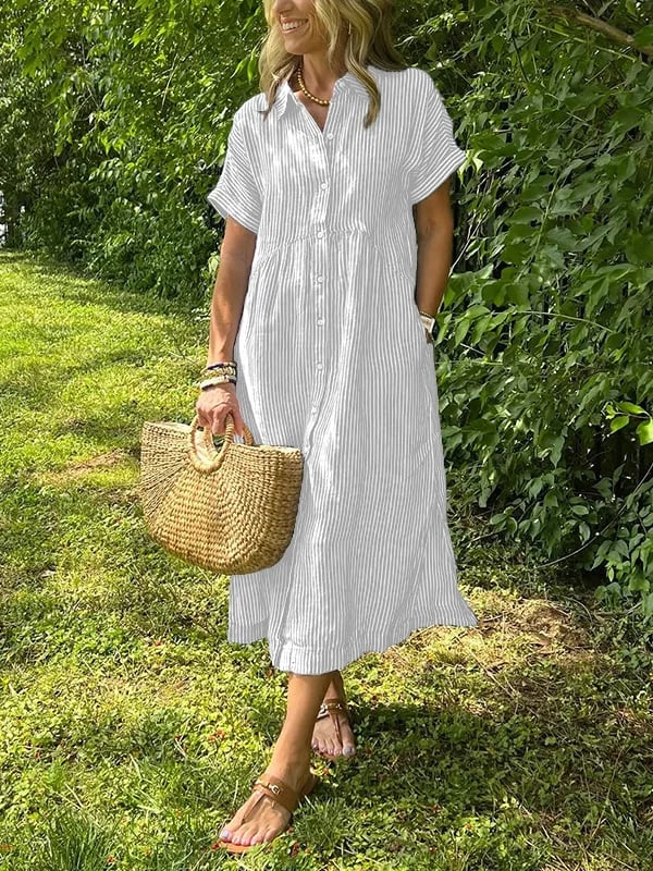 Selma Women's Striped Shirt - styled view