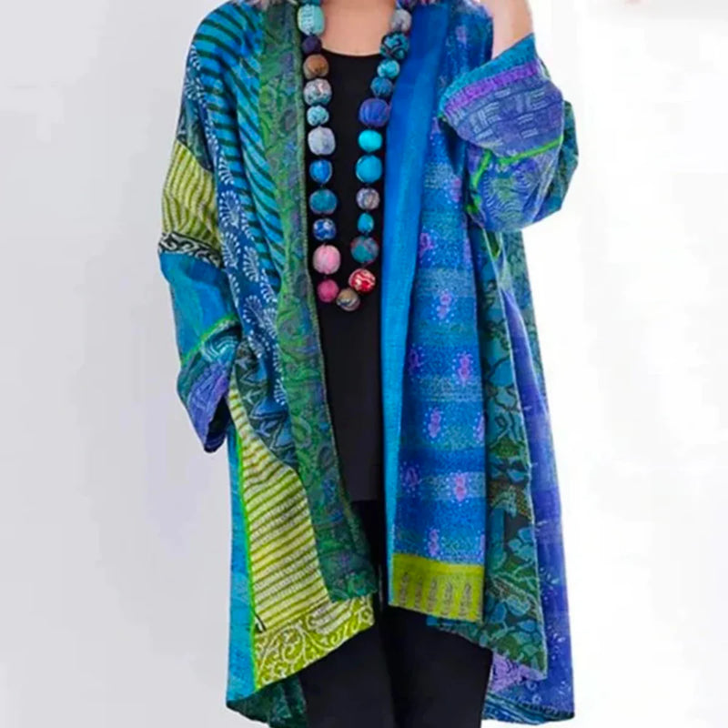 Kaia Women's Cardigan | Bohemian, Patchwork, Open Front