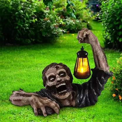 Pine Solar Halloween Decor - front view