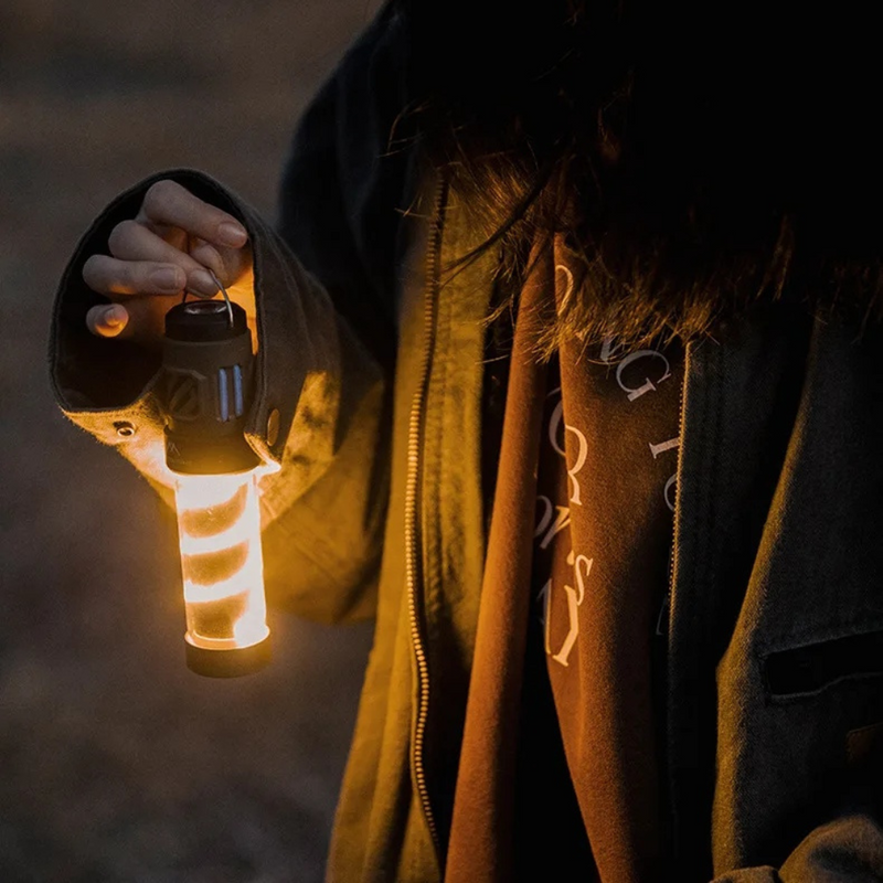 Onyx Solar Rechargeable Lamp - shown in use