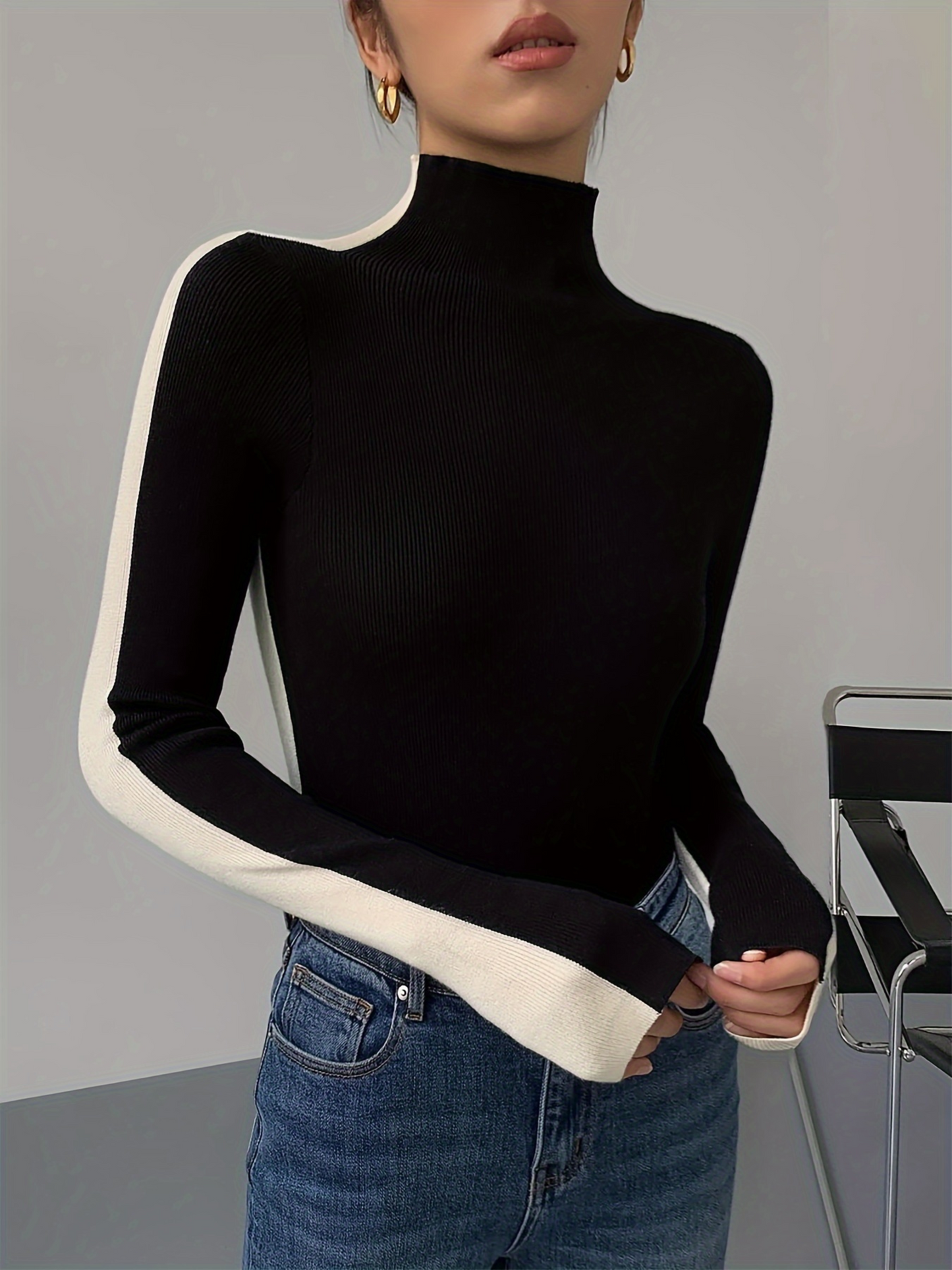 Esme Women's Knit Turtleneck - back view