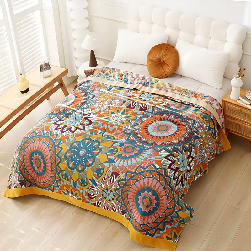 Moroccan Floral Jacquard Cotton Blanket | Cotton, Jacquard
