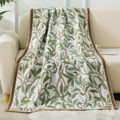 Cotton Bath Towel | Floral Leaf, Knit Weave
