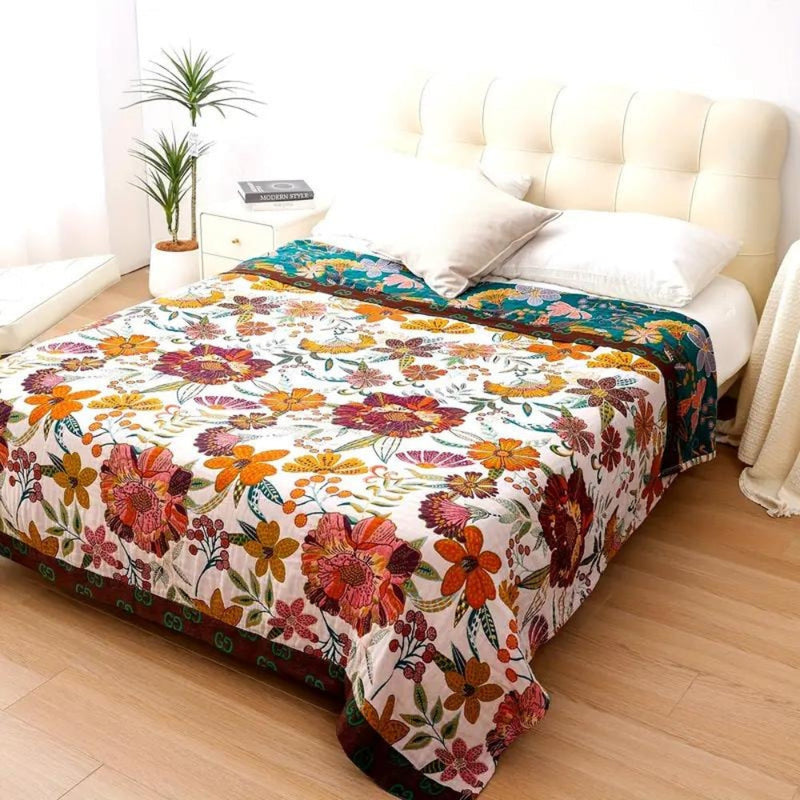 Charm Floral Blanket Throw | Floral Pattern, Year-Round
