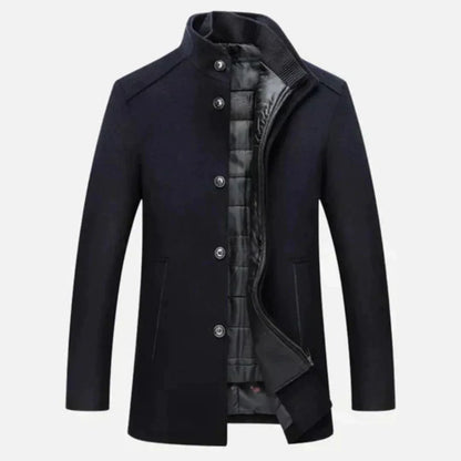 Gideon Men's Coat - fabric and finish detail