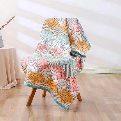 Cotton Bath Towel | Shell Jacquard Print
